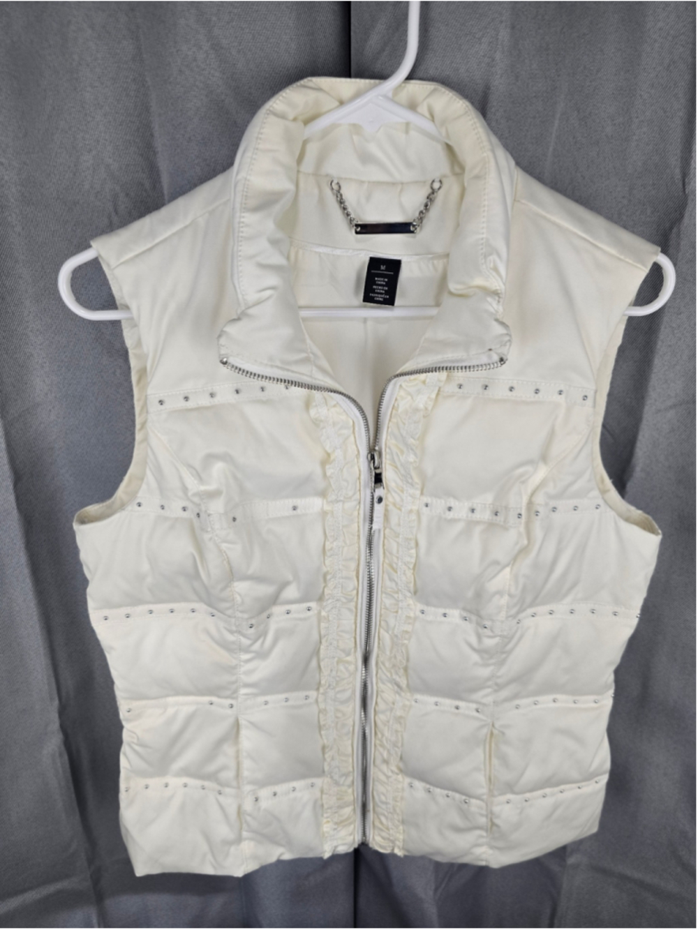 Women's White House Black Market Puffer Vest, Size M, White